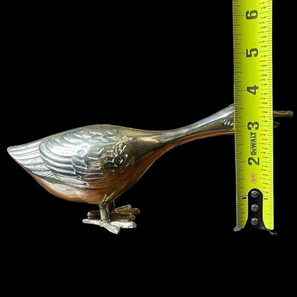 Vintage Walmart Brass Goose Figurine Honking Duck Statue MCM Decor - Picture 3 of 12